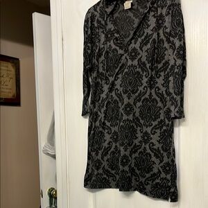 Balance Collection Black and Gray Wrap Shirt Coverup